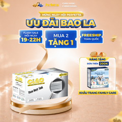 Khẩu Trang Y Tế Perfetta Ciao 4 Lớp Than Hoạt Tính Khử Mùi Màu Xám (40 cái/hộp)