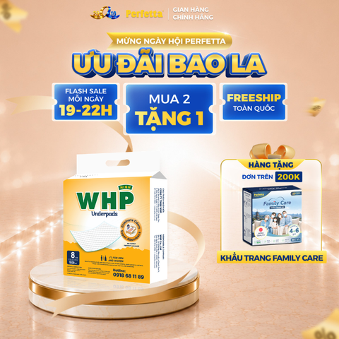 Tấm Đệm Lót WHP Underpad Size 80x90 cm (8 miếng/túi)