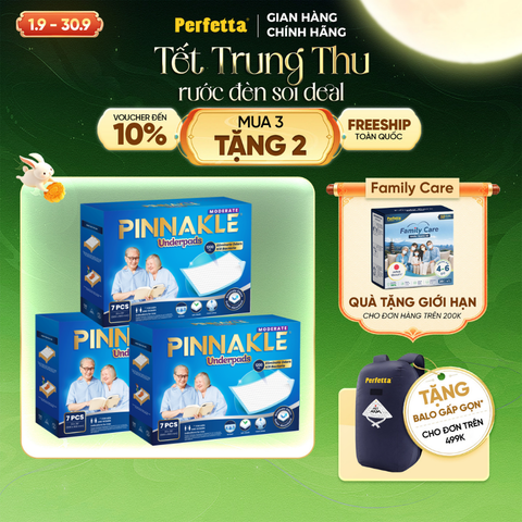 [Mua 3 Tặng 2] Combo 3 Tấm Đệm Lót Pinnakle Moderate 60x90 cm, Siêu Thấm Hút, Chống Trào Ngược (7 miếng/hộp)