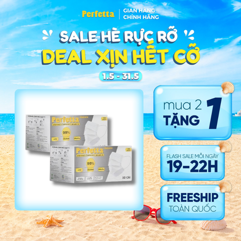 [Mua 2 Tặng 1] - Khẩu Trang Perfetta Moderate (50 cái/hộp)