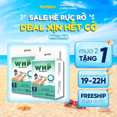 [2 Tặng 1] - Tấm Đệm Lót WHP Underpad Size 60x45 cm (8 miếng/túi)