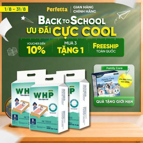 [Mua 3 Tặng 1] Combo 3 Tấm Đệm Lót WHP Underpad Size 60x45 cm (8 miếng/túi)