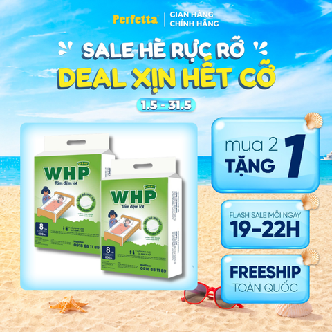 [ 2 Tặng 1] - Tấm Đệm Lót WHP Underpad Size 60x90 cm (8 miếng/túi)