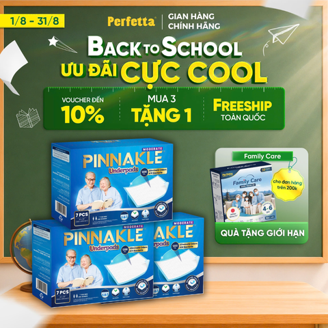[Mua 3 Tặng 1] Combo 3 Tấm Đệm Lót Pinnakle Moderate 90x60 cm, Siêu Thấm Hút, Chống Trào Ngược (7 miếng/hộp)