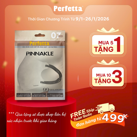 Khẩu Trang Perfetta Pinnakle, 3 Lớp, Quai Đeo Thun Bông, Dạng Gói (7 cái/gói)