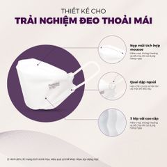 Gói khẩu trang cao cấp 4D Perfetta KF94 mềm mịn, chống mờ kính, êm tai, thời trang Hàn Quốc (7 Cái/Gói)