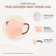 Khẩu trang cao cấp 3D Perfetta Pinnakle mềm mại, quai đeo thun bông êm tai, ôm vừa vặn (30 cái/hộp)