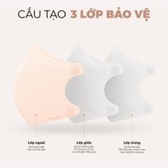 Khẩu trang cao cấp 3D Perfetta Pinnakle mềm mại, quai đeo thun bông êm tai, ôm vừa vặn (30 cái/hộp)