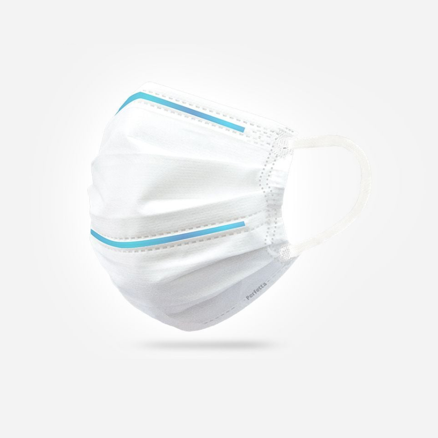 Gói khẩu trang y tế cao cấp Perfetta Premium Ag+ 3 lớp, kháng khuẩn nano bạc, 2 thanh nẹp thông thoáng (7 cái/gói)