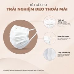Gói khẩu trang y tế cao cấp Perfetta Premium Ag+ 3 lớp, kháng khuẩn nano bạc, 2 thanh nẹp thông thoáng (7 cái/gói)