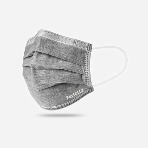 Khẩu trang y tế than hoạt tính Perfetta Carbon 4 lớp , ngăn khói bụi, vi khuẩn, khử mùi, êm tai (40 Cái/Hộp)