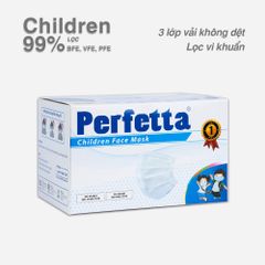 [Mua 2 Tặng 1] - Khẩu Trang Perfetta Trẻ Em, 35 cái/hộp