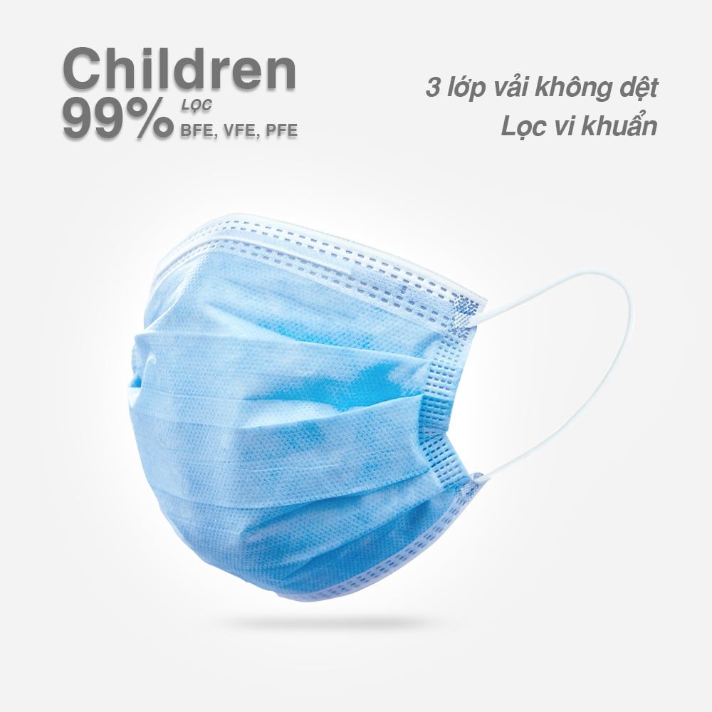 [Mua 2 Tặng 1] - Khẩu Trang Perfetta Trẻ Em, 35 cái/hộp