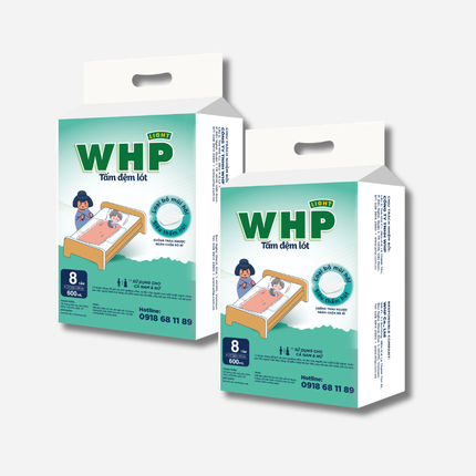 [Mua 2 Tặng 1] Combo 2 Tấm Đệm Lót WHP Underpad Size 60x45 cm (8 miếng/túi)