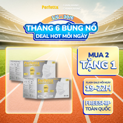 [Mua 2 Tặng 1] Combo 2 Khẩu Trang Y Tế Perfetta Moderate 3 Lớp, Dễ Thở, Mềm Mại, Êm Tai (50 Cái/Hộp)