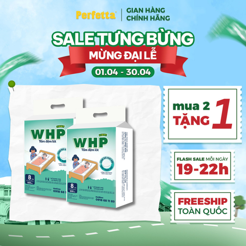 [2 Tặng 1] - Tấm Đệm Lót WHP Underpad Size 60x45 cm (8 miếng/túi)