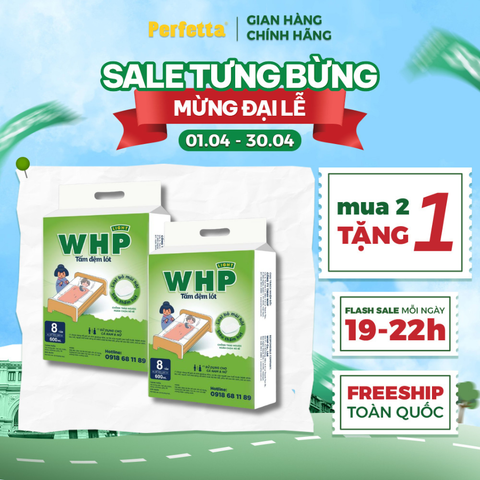 [ 2 Tặng 1] - Tấm Đệm Lót WHP Underpad Size 60x90 cm (8 miếng/túi)