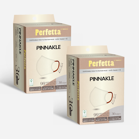 [Mua 2 Tặng 1] Combo 2 Khẩu trang cao cấp 3D Perfetta Pinnakle mềm mại, quai đeo thun bông êm tai, ôm vừa vặn (30 cái/hộp)