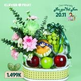  Giỏ Trái Cây Mix Hoa Tươi 1499k - Quà Tặng 20/11 (Áp dụng tại Hà Nội) 