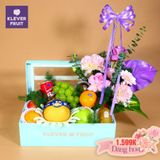  Hộp Trái Cây Mix Hoa Tươi Tone Tím Hồng Tặng 20/10 (Áp dụng tại HN) 