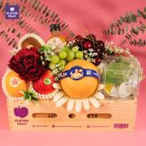  Hộp Quà 8/3 Nàng Thơ - Set Trái Cây Tươi Mix Hoa Hồng Lụa 