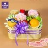 Set Quà 20/10 Trái Cây Mix Hoa Hồng Lụa – Quà Tặng 20/10 Thanh Lịch