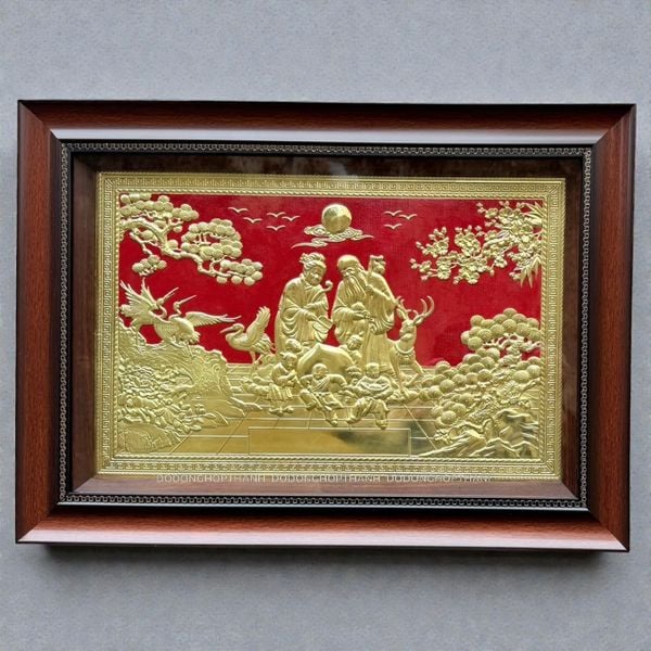 TRANH MỪNG THỌ ÔNG BÀ BẰNG ĐỒNG (40cm*55cm)