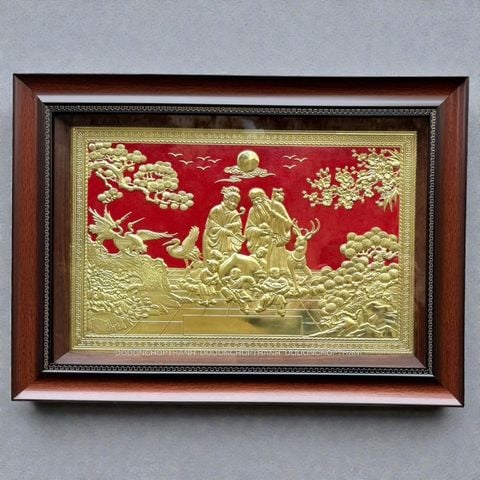 TRANH MỪNG THỌ ÔNG BÀ BẰNG ĐỒNG (40cm*55cm)