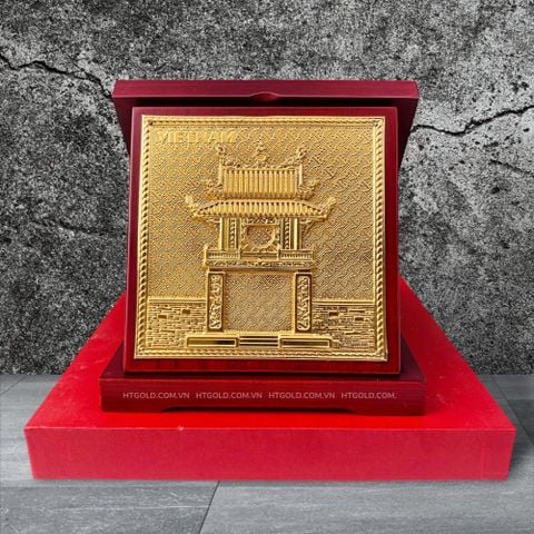 QUÀ TẶNG TRANH ĐỒNG KHUÊ VĂN CÁC, DÁT VÀNG (16cm * 16cm).