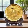 TRANH ĐĨA CHỮ THỌ BẰNG ĐỒNG, MẠ VÀNG 24K (Đk 25cm/ Cao 30cm)