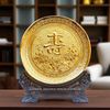 TRANH ĐĨA ĐỒNG CHỮ THỌ MẠ VÀNG 24K (Đk 25cm/ Cao 30cm)