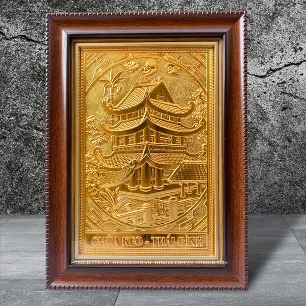 TRANH ĐỒNG CHÙA KEO DÁT VÀNG (38cm*28cm)