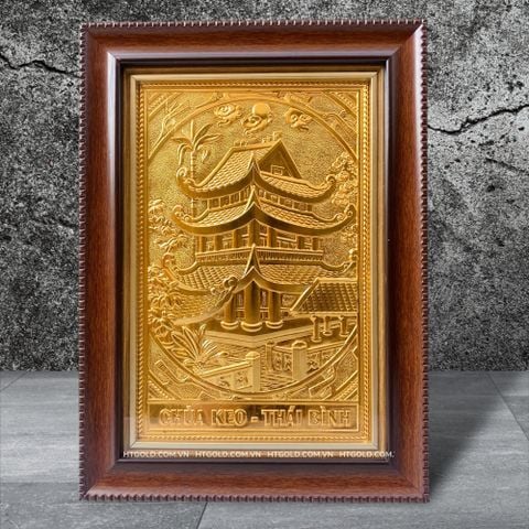 TRANH ĐỒNG CHÙA KEO DÁT VÀNG (38cm*28cm)