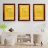 BỘ TRANH ĐỒNG CHỮ PHÚC LỘC THỌ DÁT VÀNG (68cm*48cm)