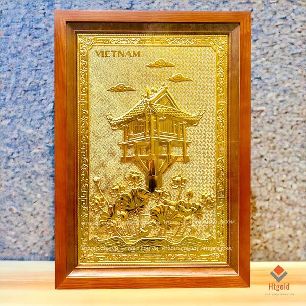 TRANH ĐỒNG CHÙA MỘT CỘT DÁT VÀNG (38cm * 54cm)