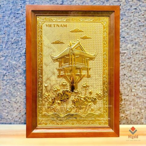 TRANH ĐỒNG CHÙA MỘT CỘT DÁT VÀNG (38cm * 54cm)