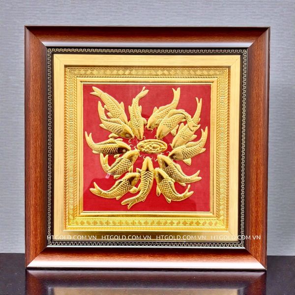 TRANH ĐỒNG CÁ CHÉP DÁT VÀNG (40cm*40cm)
