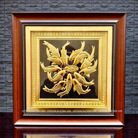 TRANH ĐỒNG CÁ CHÉP DÁT VÀNG (40cm*40cm)