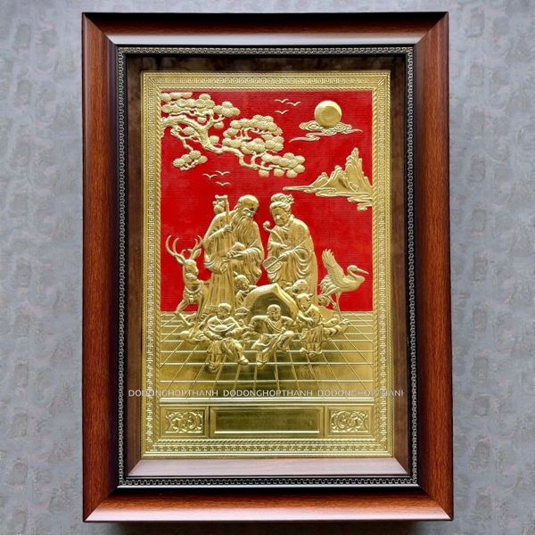 TRANH MỪNG THỌ ÔNG BÀ BẰNG ĐỒNG (55cm*40cm)
