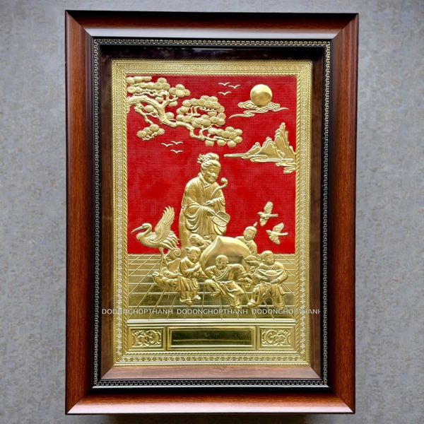 TRANH MỪNG THỌ CỤ BÀ BẰNG ĐỒNG (55cm*40cm)