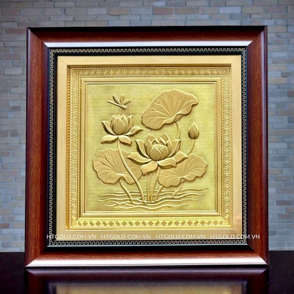 TRANH HOA SEN BẰNG ĐỒNG (28cm*28cm)