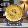 TRANH ĐĨA ĐỒNG CHỮ ĐỨC MẠ VÀNG 24K (Đk 25cm / Cao 30cm)