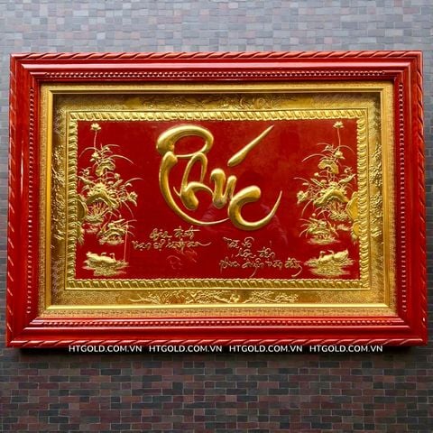 TRANH ĐỒNG CHỮ PHÚC DÁT VÀNG (71cm*102cm)