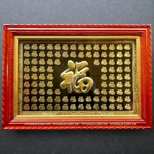 TRANH ĐỒNG BÁCH PHÚC DÁT VÀNG (72cm*102cm)