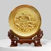 TRANH ĐĨA ĐỒNG CÁ CHÉP HOÁ RỒNG MẠ VÀNG 24K (Đk 19cm)