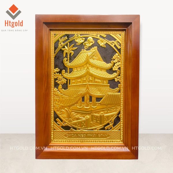 TRANH ĐỒNG CHÙA KEO DÁT VÀNG (54cm*38cm)