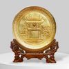 TRANH ĐĨA ĐỒNG KHUÊ VĂN CÁC MẠ VÀNG 24k (Đk 19cm)