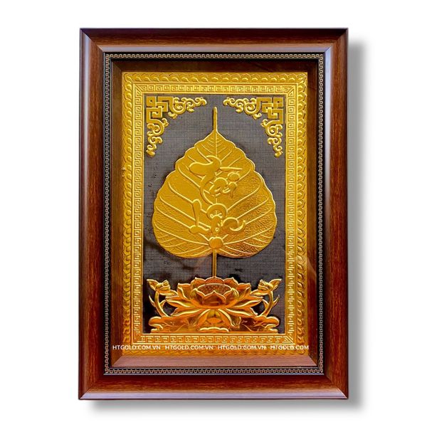TRANH ĐỒNG LÁ BỒ ĐỀ TÀI LỘC DÁT VÀNG (40cm*55cm)