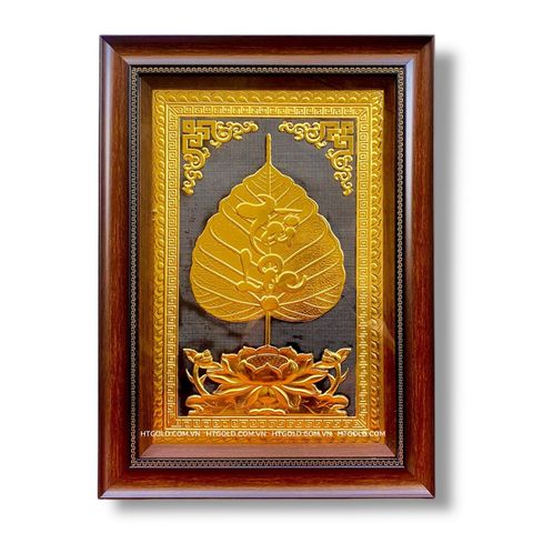 TRANH ĐỒNG LÁ BỒ ĐỀ TÀI LỘC DÁT VÀNG (40cm*55cm)