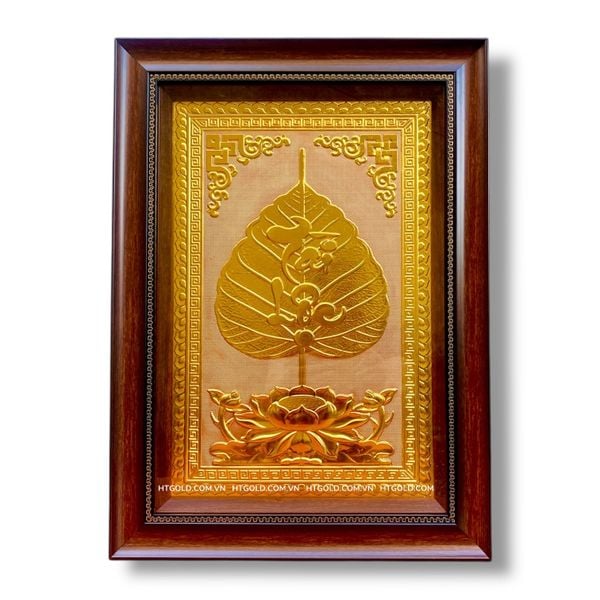 TRANH ĐỒNG LÁ BỒ ĐỀ TÀI LỘC DÁT VÀNG (40cm*55cm)